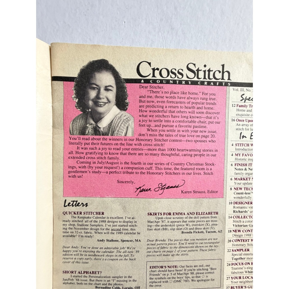 VTG Cross Stitch & Country Crafts Magazine May June 1988 Cross Stitch Patterns - Picture 4 of 12